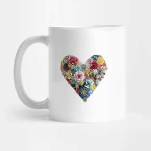 Printed quilling art. flower heart art Mug